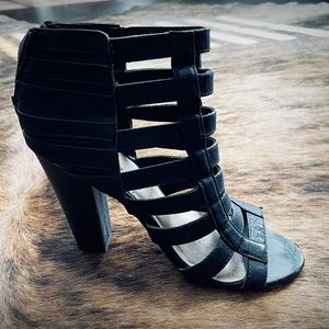 Black Strappy Bootie/heels 8.5